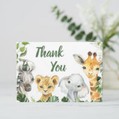 Safari Animals Boy Baby shower Hartelijk dank (Staand voorkant)