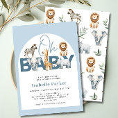 Safari Animals Boy Baby shower Kaart