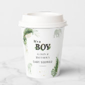 Safari Animals Boy Baby shower Papieren Bekers (Achterkant)