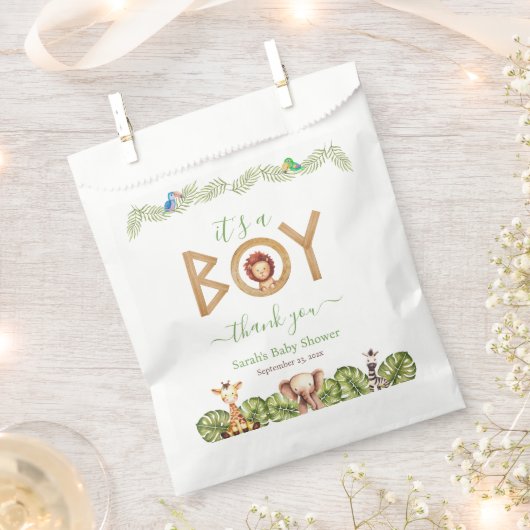 Safari Animals Boy Baby shower Schattige Leeuwenho Bedankzakje (Geknipt)