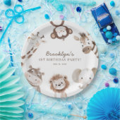 Safari Animals Boy Verjaardagsfeest Kinder Papieren Bordje (Feest)