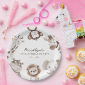 Safari Animals Boy Verjaardagsfeest Kinder Papieren Bordje (Feest)