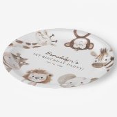 Safari Animals Boy Verjaardagsfeest Kinder Papieren Bordje (Gekanteld)