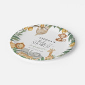 Safari Animals Calligraphy Baby Shower Papieren Bordje (Gekanteld)