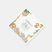 Safari Animals Calligraphy Baby Shower  Servet (Hoek)
