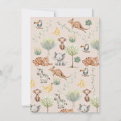 Safari Animals Calligraphy Boho Baby shower Invita Kaart (Achterkant)
