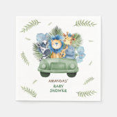Safari Animals Car Boy Baby shower Servet (Voorkant)