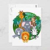 Safari Animals Cartoon Briefkaart (Voorkant / Achterkant)
