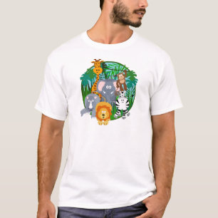 Safari Animals Cartoon T-shirt