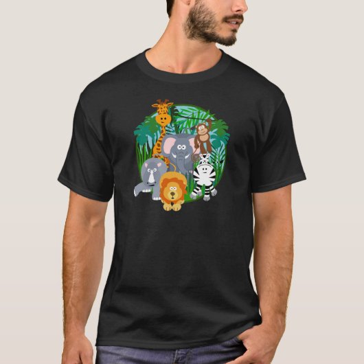 Safari Animals Cartoon T-shirt (Voorkant)