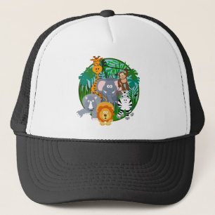 Safari Animals Cartoon Trucker Pet