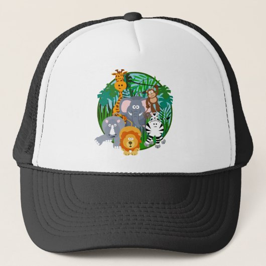 Safari Animals Cartoon Trucker Pet (Voorkant)