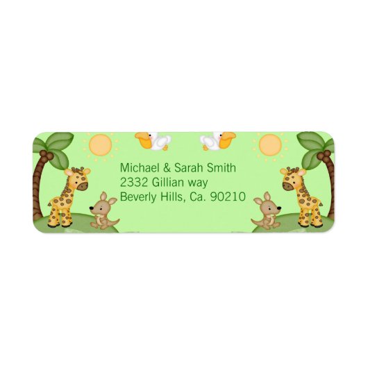 Safari Animals Cheetah Print Baby shower Etiket (Voorkant)
