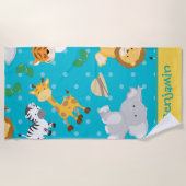 Safari Animals Cute en Cudly Strandlaken (Voorkant)