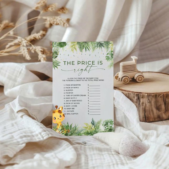 Safari Animals De juiste prijs Baby shower spel (Creator heeft geüpload)