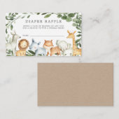 Safari Animals Diaper Raffle Baby shower Card Informatiekaartje (Voorkant / Achterkant)