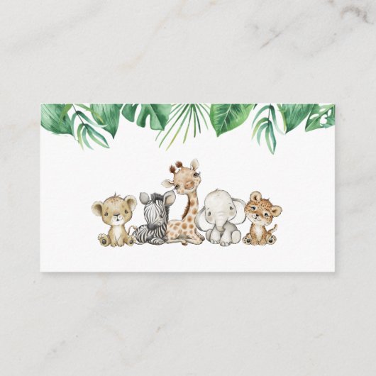 Safari Animals Diaper Raffle Kaart (Achterkant)