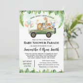 Safari Animals Drive-By Oerwoud Baby shower Kaart (Staand voorkant)