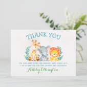 Safari Animals Flat Dank je wel Kaart (Staand voorkant)