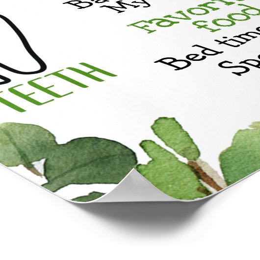 Safari Animals Foilage 1st Birthday Milestone Poster (Hoek)