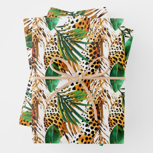 Safari Animals' Fur Print Patterns Wildlife Oerwou Inpakpapier Vel (In situ)