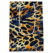Safari Animals' Fur Prints Navy Blue Medium Cadeauzakje (Achterkant)
