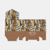 Safari Animals' Fur Prints Patterns Goud en Zwart Bedankdoosjes (Uitgevouwen)