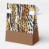 Safari Animals' Fur Prints Patterns Goud en Zwart Bedankdoosjes (Achterkant)