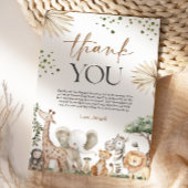 Safari Animals Gender Neutral Baby Shower Bedankkaart