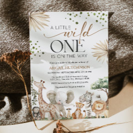 Safari Animals Gender Neutral Baby Shower Kaart