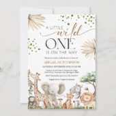 Safari Animals Gender Neutral Baby Shower Kaart (Voorkant)