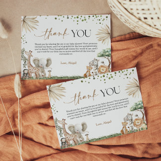 Safari Animals Gender Neutral Baby Shower Thank Yo Bedankkaart