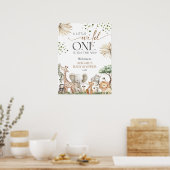 Safari Animals Gender Neutral Baby Shower Welcome  Poster (Keuken)