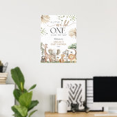 Safari Animals Gender Neutral Baby Shower Welcome  Poster (Thuiskantoor)