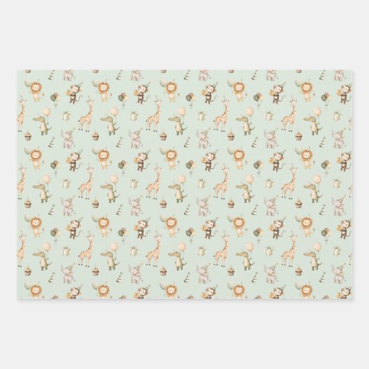 Safari Animals Gift Wrap Oerwoud Wrapping Paper Bo (Voorkant 3)