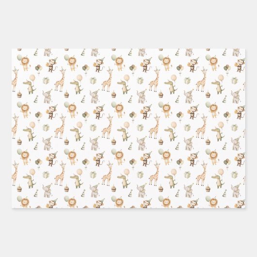 Safari Animals Gift Wrap Oerwoud Wrapping Paper Bo (Voorkant 2)