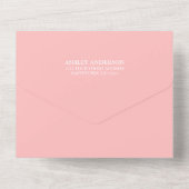 Safari Animals Girl Roze Baby shower en Raffle All In One Uitnodiging (Achterkant)