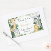 Safari Animals Greenery Baby shower Favor Rechthoekige Sticker (Envelop)