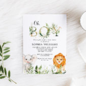 Safari Animals Greenery Baby shower Invitation Kaart