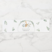 Safari Animals Greenery Baby Shower Waterfles Etiket (Enkel label)