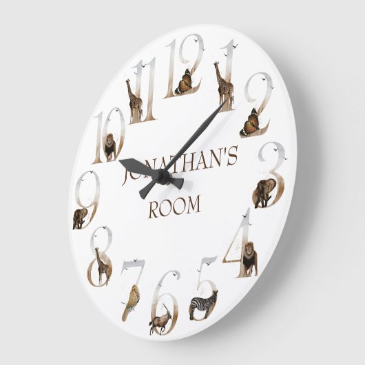 Safari Animals Jungle Numbers Grote Klok (Hoek)