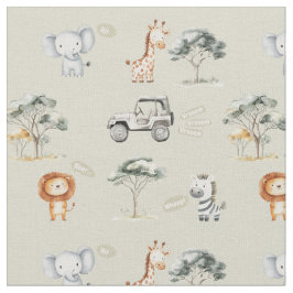 Safari animals jungle nursery kids wildlife stof