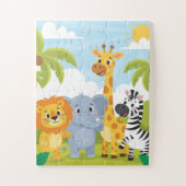 Safari Animals Kids Puzzle | Cute Lion Elephant Gi Legpuzzel (Verticaal)