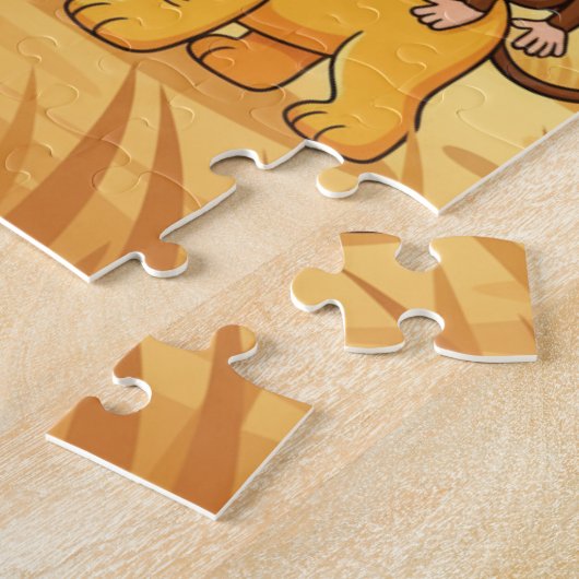 Safari Animals Kids Puzzle | Elephant Giraffe Lion Legpuzzel (Zijkant)