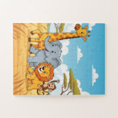 Safari Animals Kids Puzzle | Elephant Giraffe Lion Legpuzzel (Horizontaal)