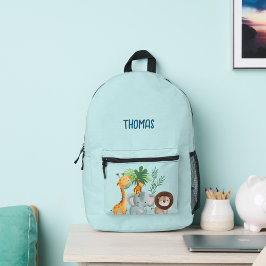 Safari Animals Kids School  Bedrukte Rugzak