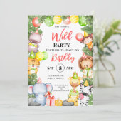 Safari Animals Kinder feestuitnodiging Bedankkaart (Staand voorkant)