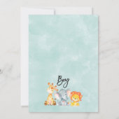 Safari Animals Krans Baby shower Kaart (Achterkant)