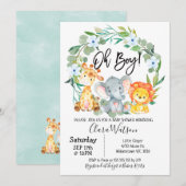 Safari Animals Krans Baby shower Kaart (Voorkant / Achterkant)