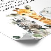 Safari Animals Lion Ma-osa Bar Baby shower Sign. Poster (Hoek)